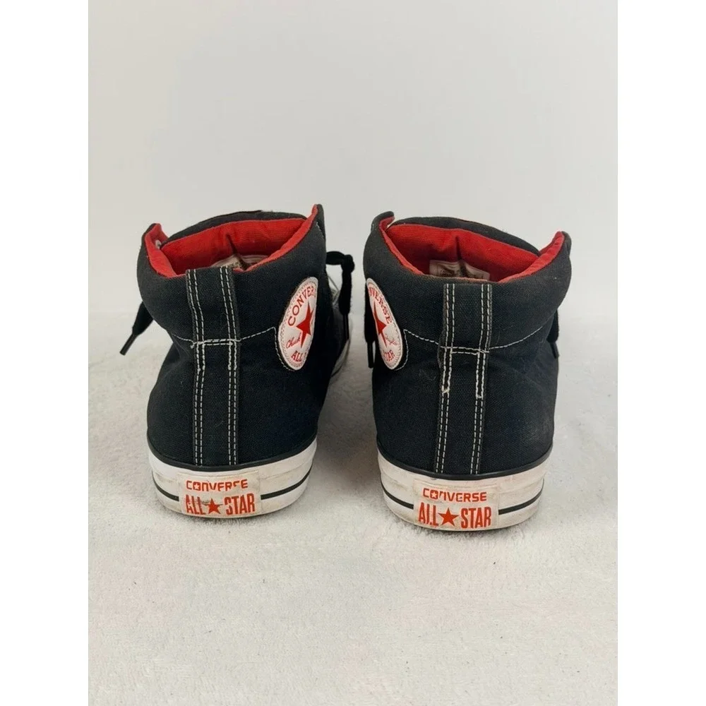 Converse Chuck Taylor All Star High Street Mid Black Red Men's Size 12 146173F